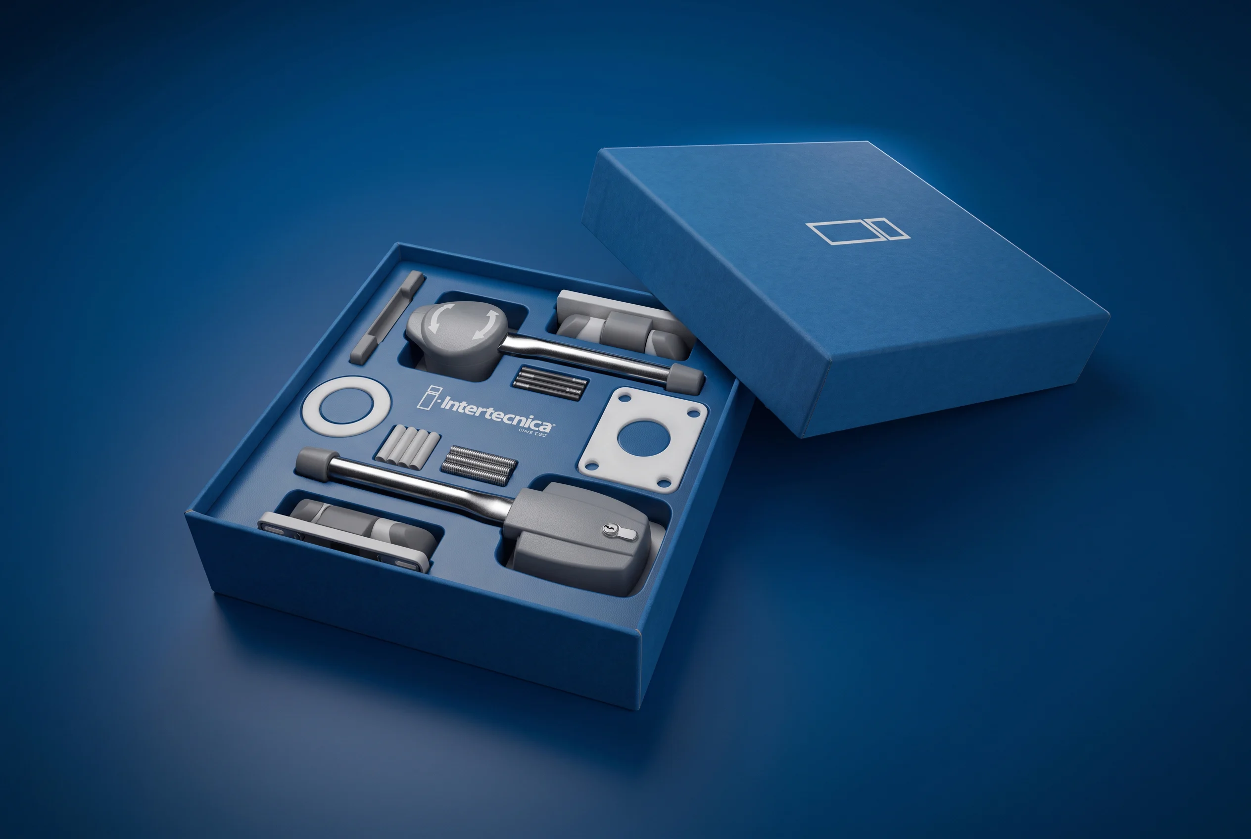 Kit di presentazione Intertecnica 6000 nella sua scatola blu