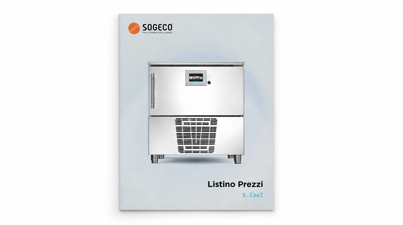 Gierre Sogeco product sheet with the rendering of an oven on a light blue background