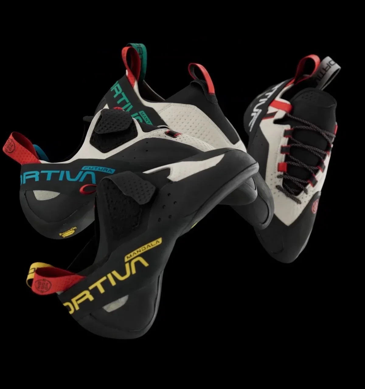 Scarpette da arrampicata La Sportiva No Edge in render su fondo bianco