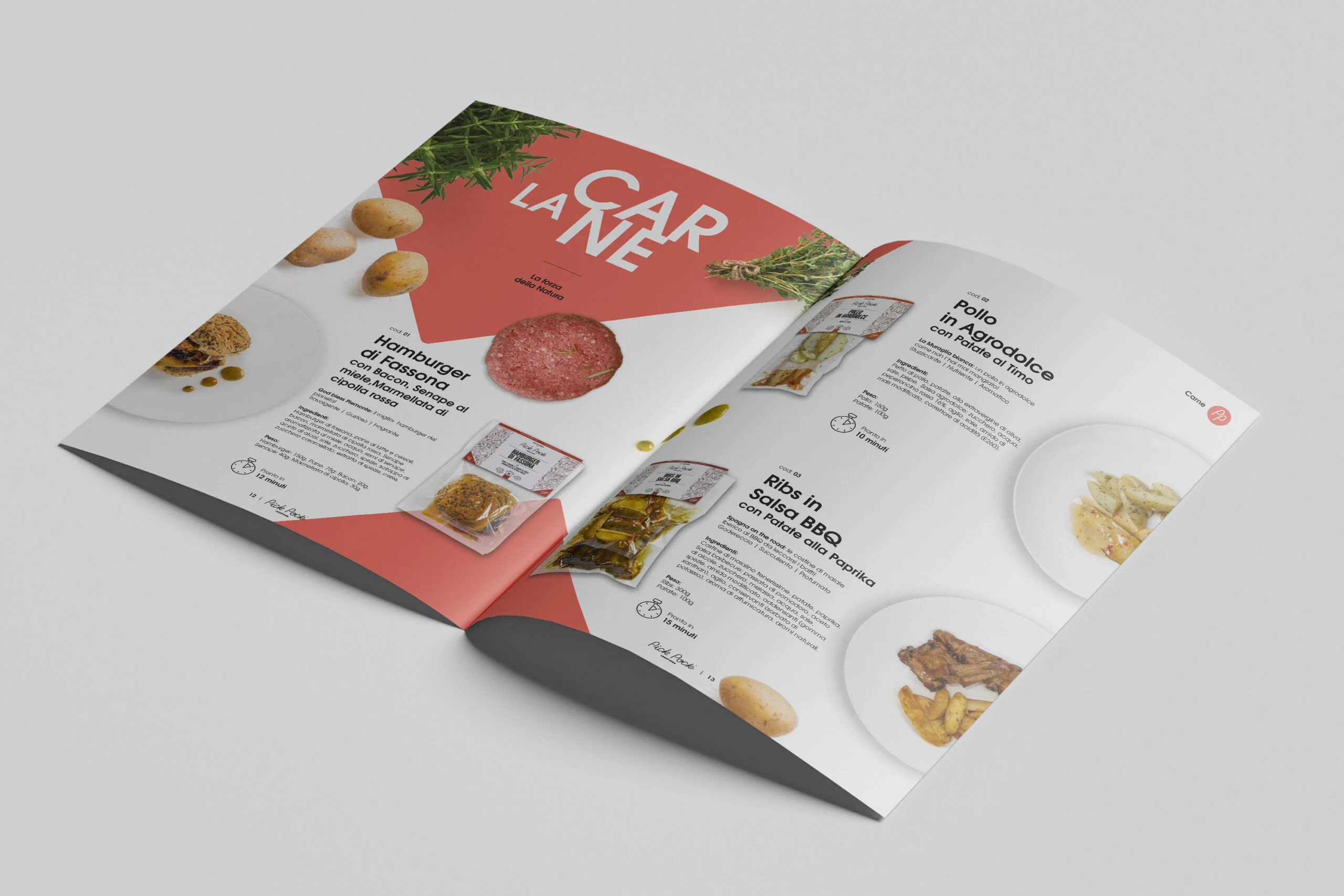 Catalogo Pick Pock aperto sulla sezione dei piatti pronti