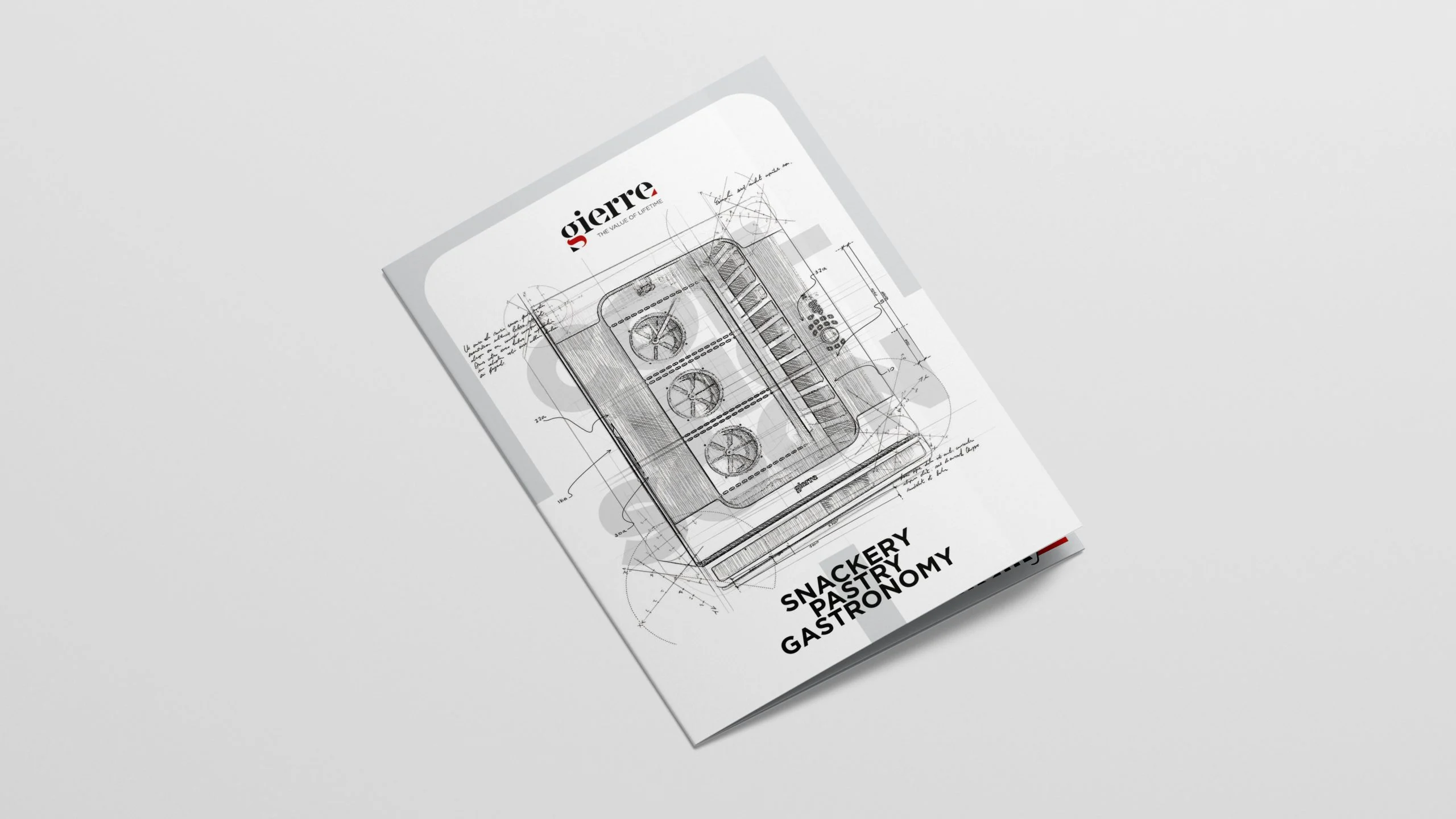 Gierre Sogeco brochure cover, Snackery Pastry Gastronomy line